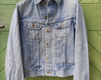 Kurtka jeansowa Lee w stylu vintage z lat 70., jasnobrązowa, rozmiar S