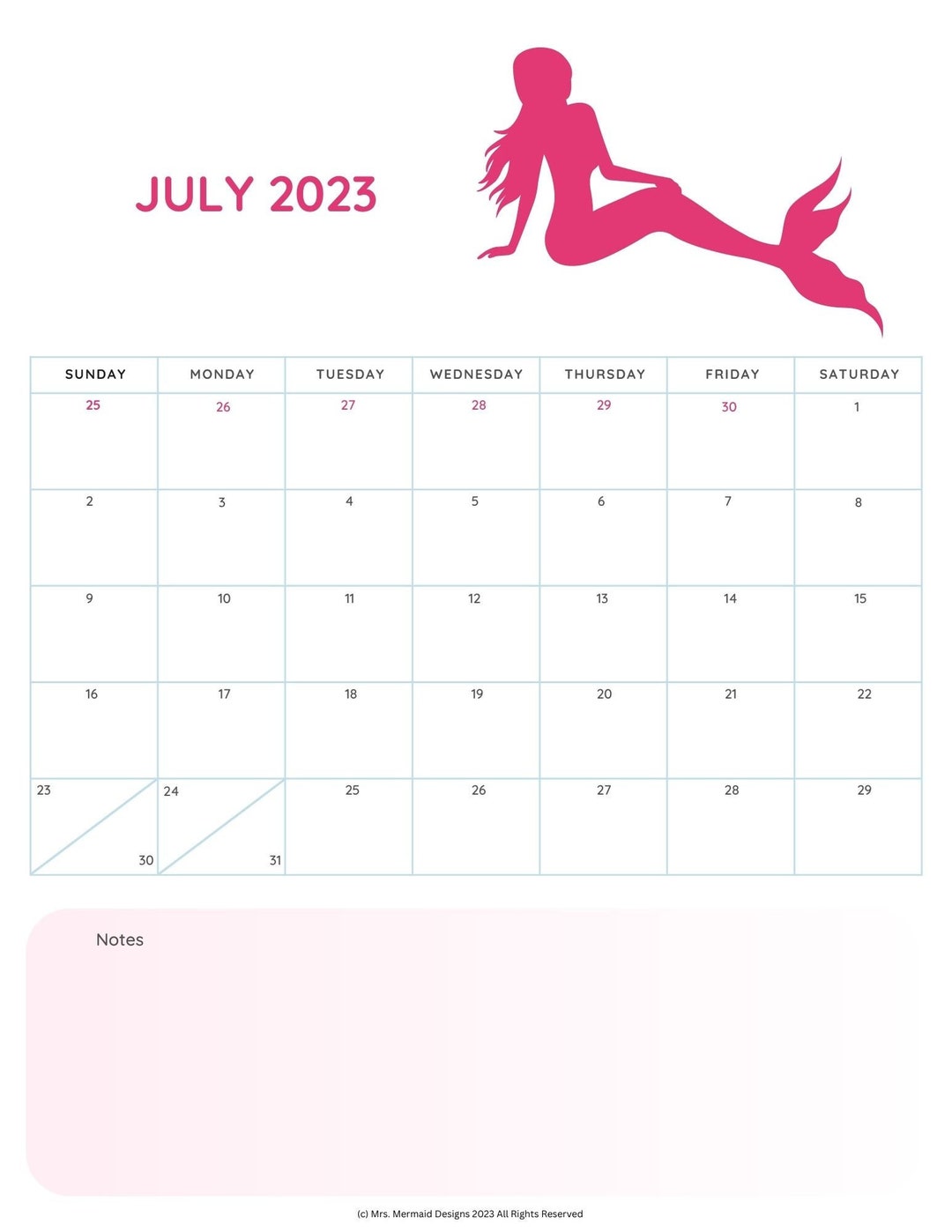 2023 Printable Mermaid Calendar 6 Months July December Etsy 2023-printable-mermaid-calendar-6-months-july-december-etsy