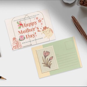 Card Template 12 random arts for postcards/cards Thank you l card Happy Mother Day wishes 7 postcards note with random colours zdjęcie 4