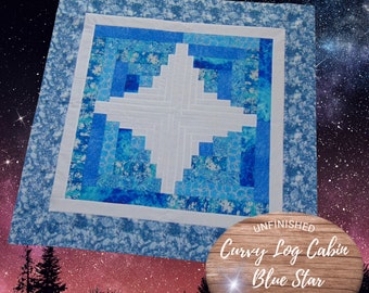 Unfinished Quilt Top l Patchwork top to finish l Unfinished Baby Blanket or Wall Hanging l Log Cabin l Fast quilting gift l 42 in square