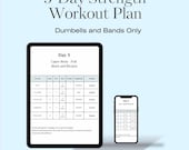 Strength Training Home Workout Plan for Muscle Growth, Using Dumbells and Bands