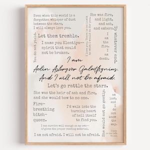 Aelin Galathynius Quote Poster: Throne of Glass Bookish Art Print