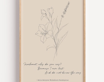 Fireheart Quote Print – Aelin Throne of Glass Wall Art – Emotional Fantasy Book Decor