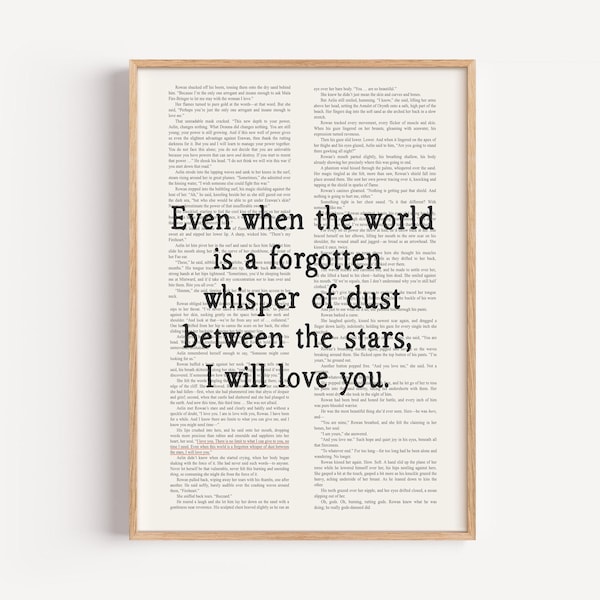Digital Throne of Glass Quote Poster by Rowan and Aelin with Partial Chapter Text