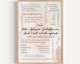 Aelin Galathynius Quote Collage Print: Throne of Glass YA Fantasy (Digital Download)
