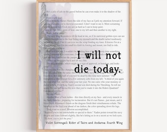 Fourth Wing Print: Violet Sorrengail Quote Poster - Fantasy Book Decor
