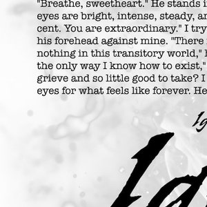 Digital Print Shatter me Book Quote Ignite my love, ignite Aaron Warner, Ignite Me Fantasy Quote featuring full chapter image 2