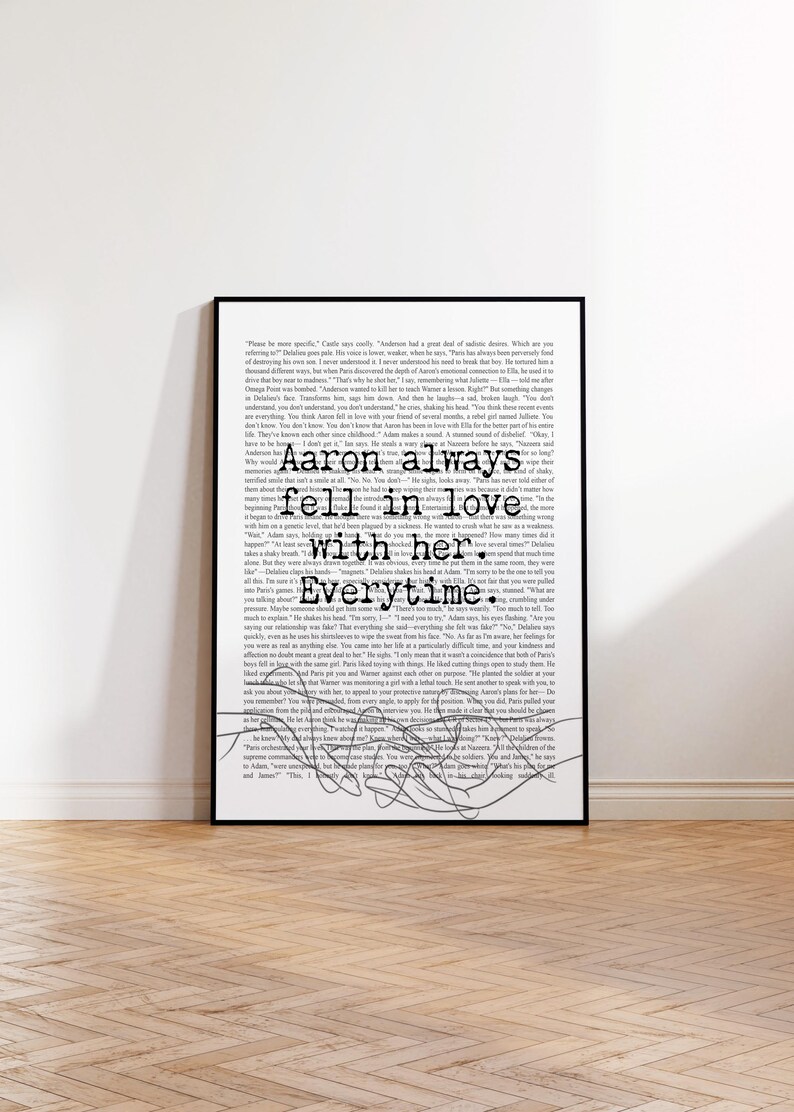 Shatter Me Poster Digital Download | YA Book Series Printable Chapter Text| Tahereh Mafi Gift image 2