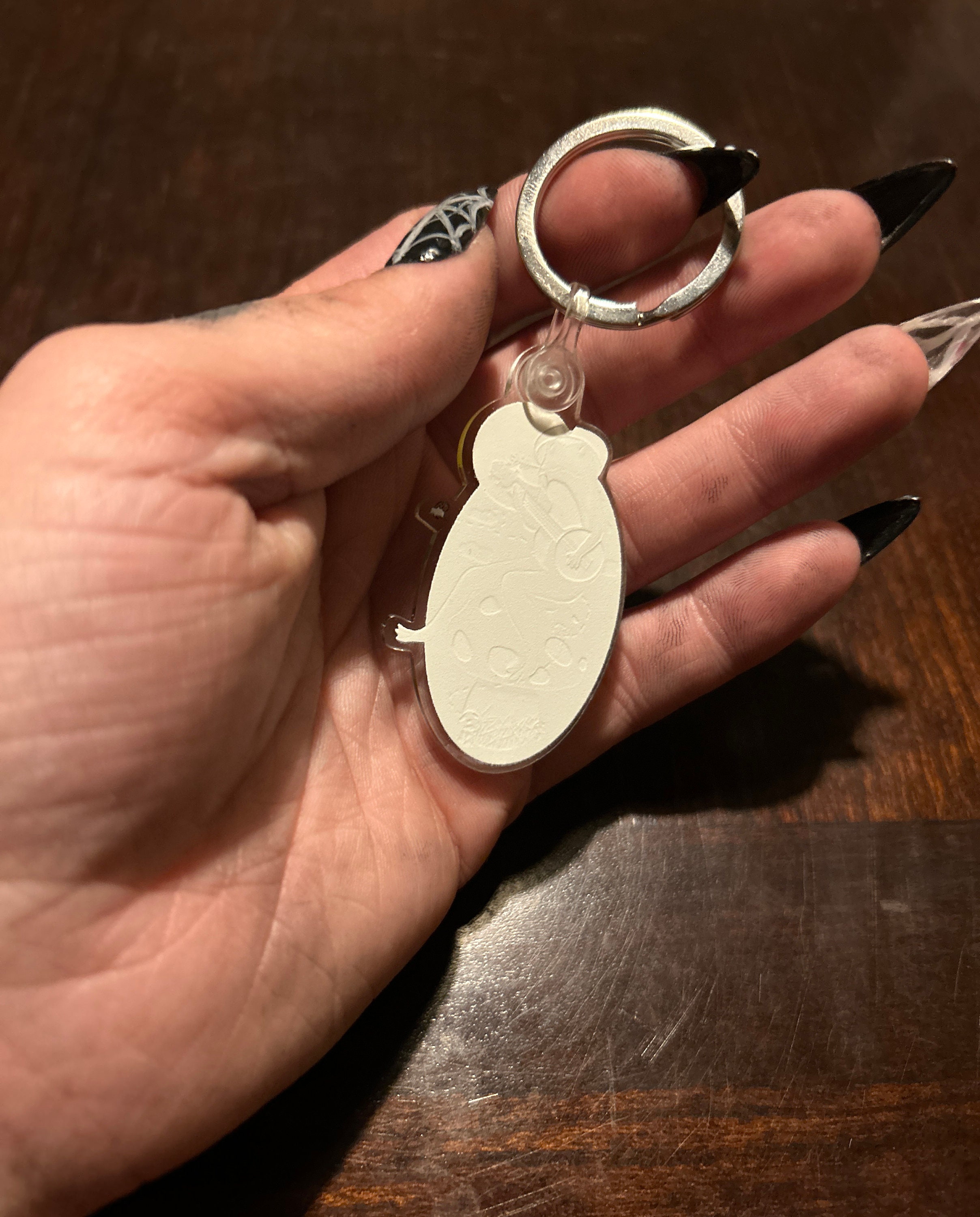 Banjo Frog Acrylic Keychain: Musical Amphibian on Mushroom - Etsy