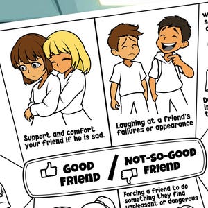 Good Friend vs Not-so-good Friend Worksheet | Friendship Skills Activity Sheet | Social Emotional Coloring Page | Anti-Bullying Lessons