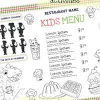 Editable Kids Menu Design, Template Design, Menus, Kids Activity Menu ...