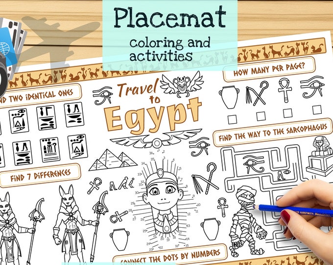 Ancient Egyptian Placemat, a Printable Birthday Party Activity Sheet ...
