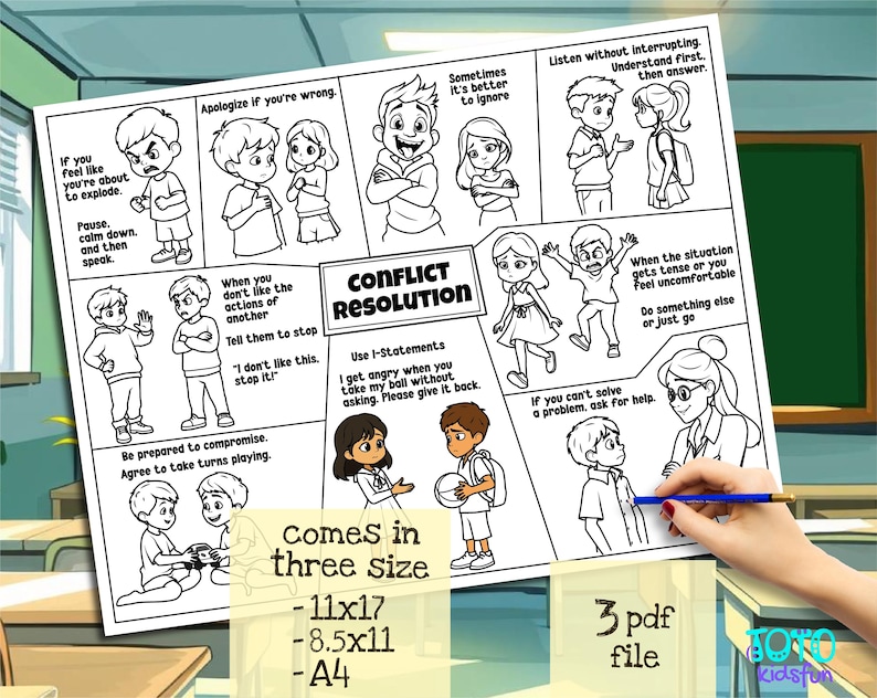 Conflict Resolution Activity Sheet | Social Emotional Learning (SEL ...