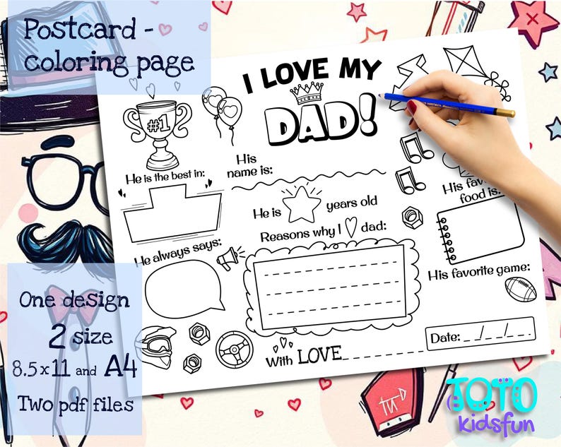 Father's Day Activity Sheet | All About My Dad Worksheet | Birthday ...