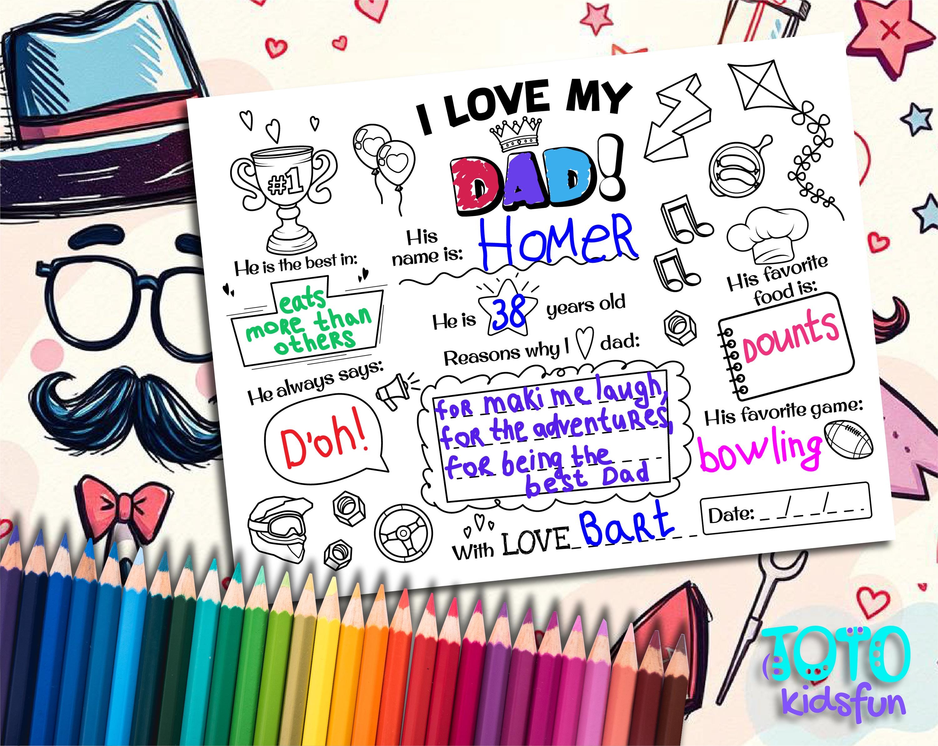 Father's Day Activity Sheet | All About My Dad Worksheet | Birthday ...