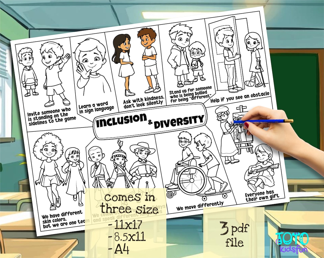 Inclusion and Diversity Worksheet for Kids | Everyone Belongs Activity ...