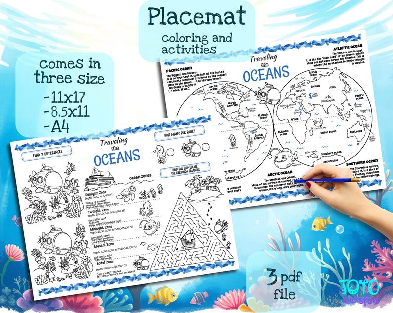 World Oceans & Deep Sea Zones Activity Bundle | Geography Worksheets ...