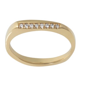 18K Yellow Gold Ring with White Diamond (GH-SI)