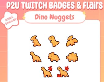 Dino Nuggets Sub Badges with Flairs for Twitch