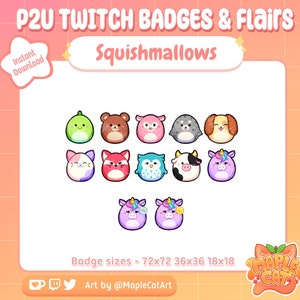 Squishmallow Sub Badges with Flairs for Twitch