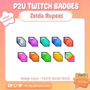 Twitch のゼルダ ルピー サブとビット バッジ