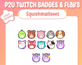 Squishmallow Sub Badges mit Flairs für Twitch