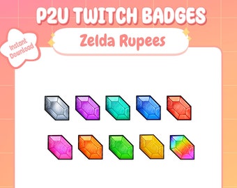 Zelda Rupee Sub and Bit Badges for Twitch