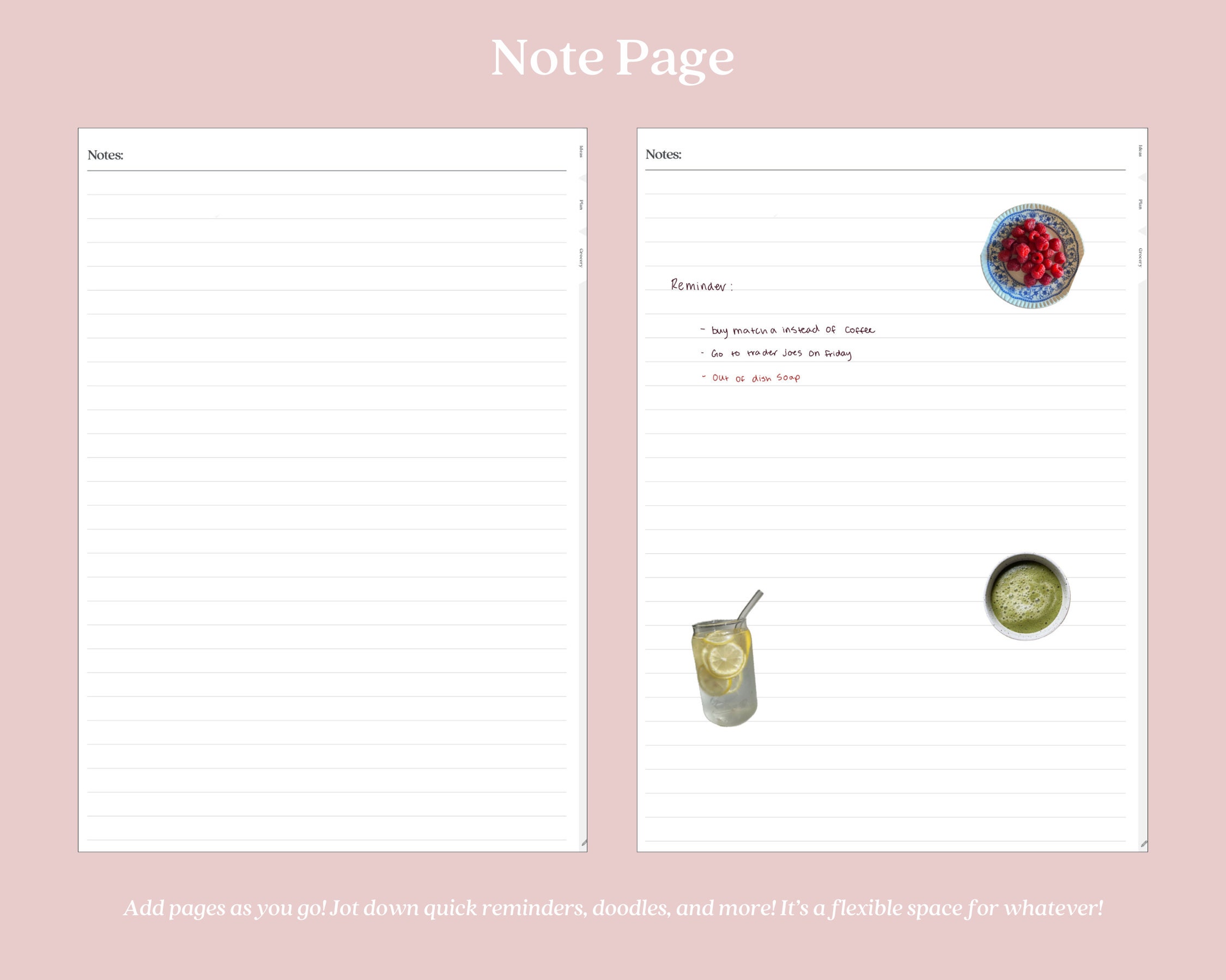 Weekly Meal Planner and Grocery List for Goodnotes and Notability - Etsy