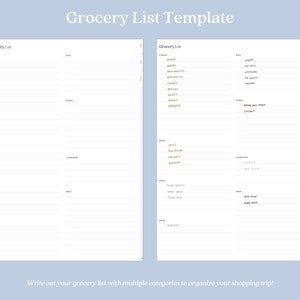 Weekly Meal Planner and Grocery List for Goodnotes and Notability - Etsy