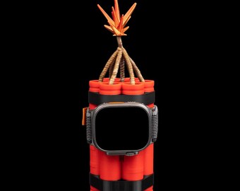 Base de carga para Apple Watch con forma de bomba de tiempo