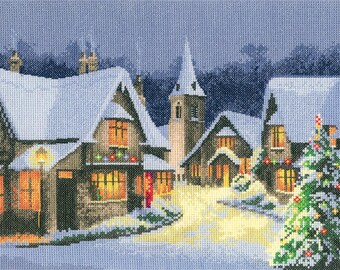 Christmas Village - Large Cross Stitch Kit, Cross Stitch Kit by John Clayton - Heritage Crafts COUNTED Cross Stitch Kit -