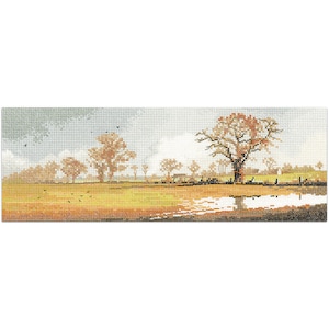Winter Fields - Cross Stitch Kit, Panorama Cross Stitch Kit by artist John Clayton Heritage Crafts COUNTED Cross Stitch Kit