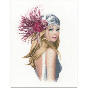 Fleur Cross Stitch Kit, Art Deco Lady Elegance Cross Stitch Kit, John Clayton - Heritage Crafts COUNTED Cross Stitch Kit