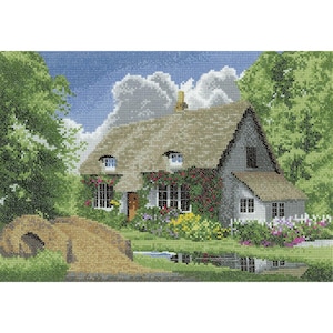 Summer Cottage Cross Stitch Kit, by John Clayton - Heritage Crafts COUNTED Cross Stitch Kit -