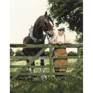 Old Pals Nostalgic Shire Horse Cross Stitch Kit, Cross Stitch Kit by John Clayton - Heritage Crafts COUNTED Cross Stitch Kit -