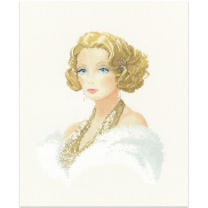 Madeleine, Art Deco Cross Stitch Kit - Elegance Cross Stitch Kit by John Clayton - COUNTED Cross Stitch Kit