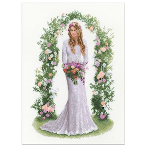 Laura Cross Stitch Kit, Bride with Flowers Elegance Cross Stitch Kit, John Clayton - Heritage Crafts COUNTED Cross Stitch Kit