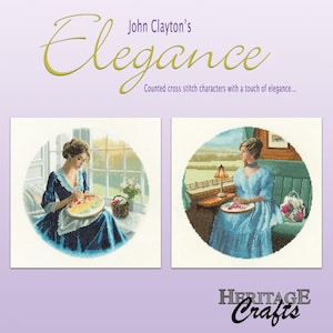 Elizabeth & Annabel, 2 Cross Stitch Kits, Elegance Cross Stitch Kits, John Clayton - Heritage Crafts COUNTED Cross Stitch Kits