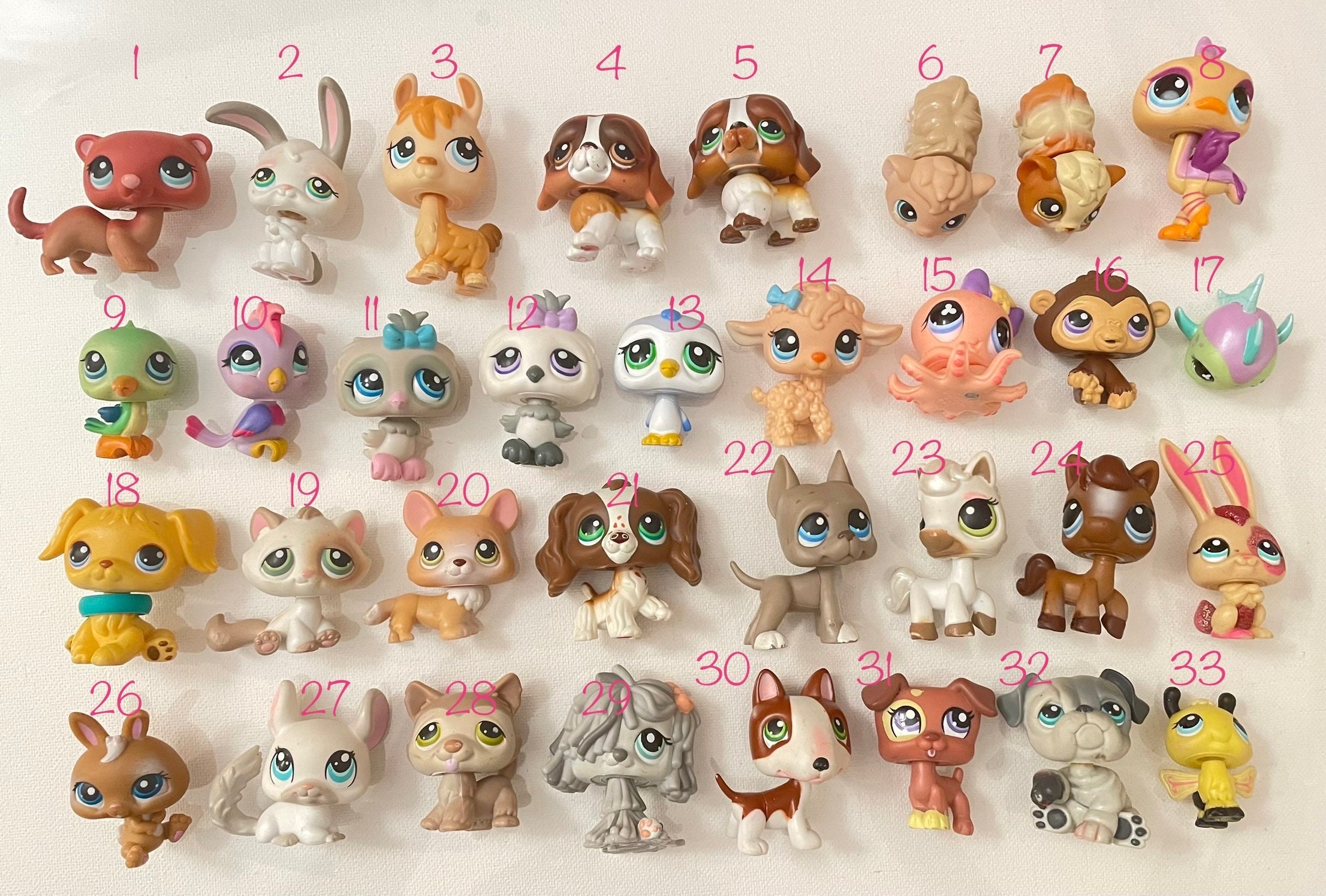 Littlest Pet Shop Huge Lot Of 50 Random Pets LPS Dogs Cats Monkeys