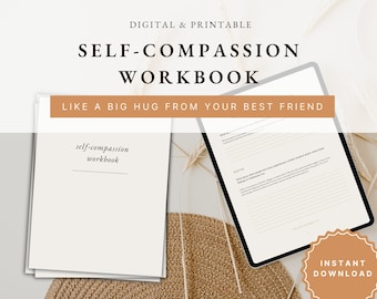 Self-Compassion Workbook | Mental Wellness Journaling Prompts (Digital Download)