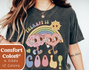 Therapy Is Cool Shirt, Comfort Colors Mental Health Tee
