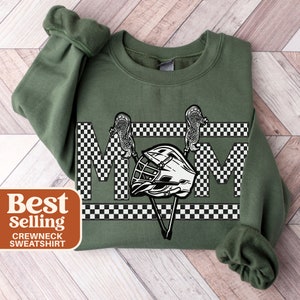 Checkered Lacrosse Mom Sweatshirt Mother's Day Gift For Cool Moms Club New Mom Gift Retro 90s Shirt Trendy Vintage Inspired Crewneck For Mom