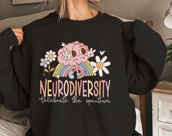 Retro Neurodiversity Sweatshirt: Autism Awareness, ABA Therapy Gift