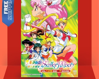 Sailor Moon Complete Set Sea 1-6 vol.1-239 End + 5 Movie Anime DVD English Dubbed