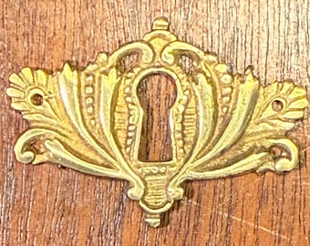 Victorian Keyhole Cover Ornate Reproduction Cast Brass Sold by the Pair