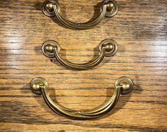 Draping Bail Pull Die Cast Brass by QCL Lot of 3 NOS