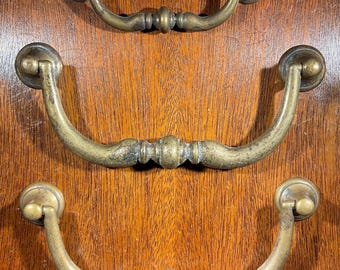 Colonial Revival Drawer Pulls Antique Patina Lot of 3 NOS