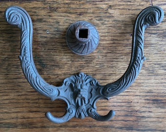 Cast Iron Coat Hook Victorian Style Lion Head