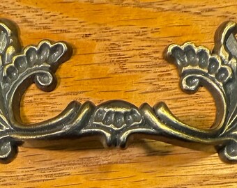 French Provincial Drawer Pulls Antiqued Die Cast Zinc Reproductions Set of 5