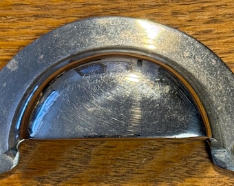 Vintage Style Kitchen Cabinet Bin Pulls Nickel Plated Cast Brass Sold by the Pair